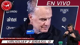 CONFERENCIA DE PRENSA MARCELO BIELSA URUGUAY 2 BRASIL 0 [upl. by Akirdnahs]