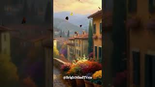 Autumn Stroll🍂Italian Street Serenity in Fall🍁Street Scenes Painting🍂A Tranquil Street Scenes [upl. by Anaxor]