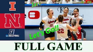 Nebraska vs ILLINOIS Set 1  College Volleyball  October 32024  NCAA Volleyball 2024 [upl. by Aroon369]