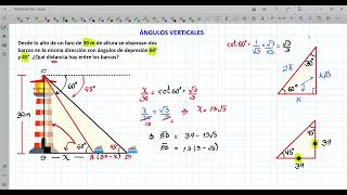 Ángulos Verticales  Elevación y Depresión  Ejercicios Resueltos  Elevation and Depression Angles [upl. by Cornelle]