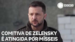 Comitiva de Zelensky é atingida por mísseis da Rússia [upl. by Enitsenrae]