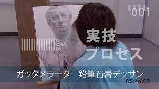 OCHABI実技プロセス01「ガッタメラータ鉛筆石膏デッサン」美術学院 [upl. by Enrev]