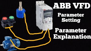 ABB VFD Parameter settingVFD wiringlearning Industrial automation [upl. by Haerr10]