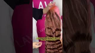 Lavyhair strunk stripe pink hlighlight brown 180 transparent lace full frontal wig lavyhair [upl. by Springer]