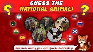 Guess the National Animal 🦁  🌍 Fun Animal Quiz  Kitty TV [upl. by Addiego]