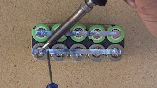 How to solder 18650 Liion batteries to make a custommade battery pack Ebike [upl. by Nicodemus678]