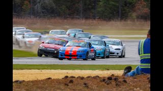 NASA SE Spec Miata race at CMP on Nov 3rd 2024 Dean finishes 2nd but awarded the win after contact [upl. by Leiahtan]