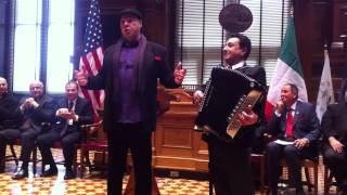 Accordionist and singer in Providence on St Josephs Day [upl. by Ahsaf79]