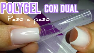 UÑAS DE POLYGEL CON MOLDE DUAL SYSTEM  POLYGEL PASO A PASO PRINCIPIANTES FACIL  COMO USAR POLYGEL [upl. by Notxap]