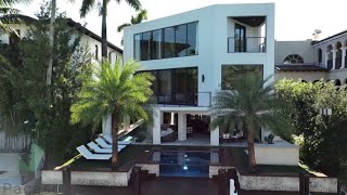 Touring a 8000000 Miami Waterfront Home With 2 Pools miami realestate [upl. by Ylrebmik]