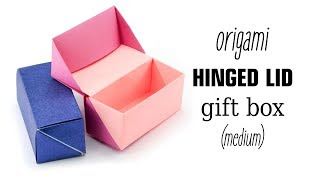 Origami Hinged Gift Box Tutorial  Paper Kawaii [upl. by Melissa22]