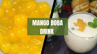 Mango Boba Drink I Mango Recipes I Homemade Mango Boba Pearls I cooking with nazia [upl. by Carma]