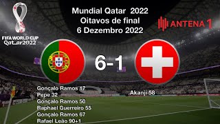 Portugal vs Suíça 61  Relato dos Golos Rádio Antena 1  Mundial Qatar 2022 Oitavos de Final [upl. by Eisseb970]