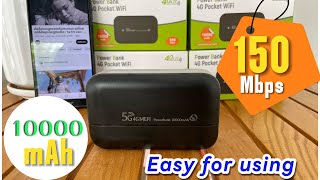 Pocket 4G wifi amp powerbank review 👍long life battery and high speed internet [upl. by Aisor]