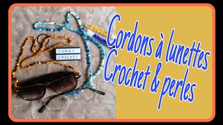 Comment faire un cordon à lunettes au crochet et en perles [upl. by Zulaledairam]