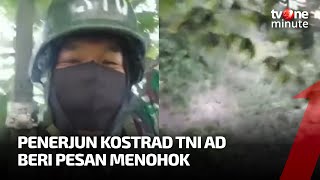 Penerjun Kostrad TNI AD Nyangkut di Pohon Sampaikan Pesan Ini  tvOne Minute [upl. by Doris]