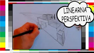 LINEARNA PERSPEKTIVA s 2 očišta jednostavno  LINEAR PERSPECTIVE two point simple likovni123 [upl. by Meridith574]