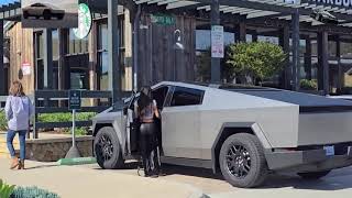 Kim Kardashian steps out for some coffee in her new Cybertruck [upl. by Alekin]