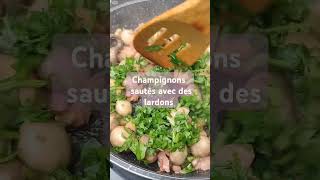 Champignons sautés avec des lardons fumés shortvideo sosomleng [upl. by Llednil]