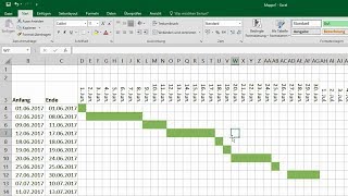 Excel GanttDiagramm erstellen  bedingte Formatierung Balkenplan Projektplan Projektmanagament [upl. by Tyson30]