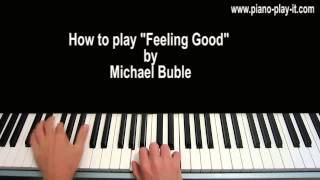 Feeling Good Piano Tutorial Michael Buble Nina Simone [upl. by Ardnuasal]