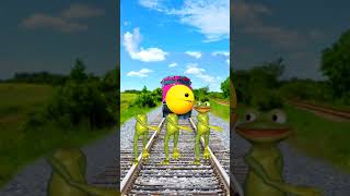 Frog 3 dance versus train frog Vsrain drver Tonareel funnyvideoshort vfXkviratfrog [upl. by Kristo499]