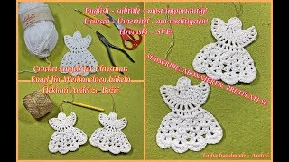 Christmas decoration  Crochet Angels for Christmas Engel häkeln  Step by step [upl. by Jobina]