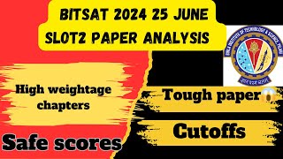 😱💔Bitsat 2024 25 june slot2 paper is tougher than jee mains💔😱safe scorebitsat2024🔥bitsat🔥bits🔥 [upl. by Annek]