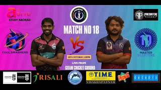 Vizag Premier League  MATCH18  COOL SMASHERS VS MASTER BLASTERS [upl. by Bosson118]