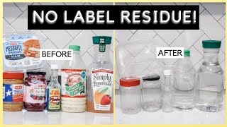 This works on PLASTIC AND GLASS JARS  How to REMOVE STICKY LABEL from Jar [upl. by Ytsirhk263]