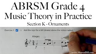 ABRSM Grade 4 Music Theory Section K Ornaments with Sharon Bill [upl. by Aun]