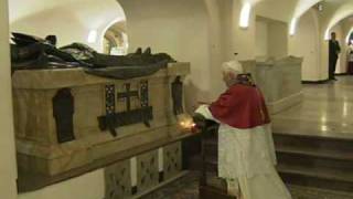 Pope visits the tombs of his predecessors [upl. by Irisa865]