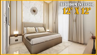 12x12 modern bedroom design  luxury Elegant bedroomdesign interiordesign [upl. by Anilorak]