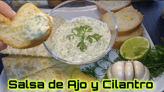 🔴 SALSA DE AJO Y CILANTRO VENEZOLANA para PASAPALOS PASABOCAS BOCADITOS y Empanada con mayonesa [upl. by Evelunn]