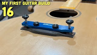 Acoustic Guitar Build part 16  bridge glueup and buffing the finish [upl. by Sileas]