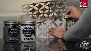 How To Chalk Paint And Stencil Wall Tiles With Tjhoko [upl. by Anilef]