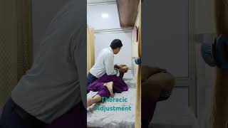 Chiropractor Thoracic Spine Adjustment she is suffering from long time relief first treatment [upl. by Elinor]