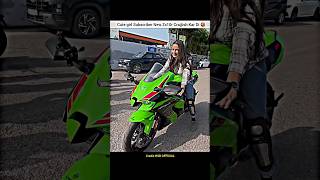 Cute girl Subscriber want to Ride New Kawasaki Ninja Zx10r 🥰shorts bike rider girlrider zx10r [upl. by Consuela373]