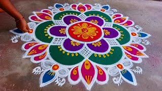 3×2 beautiful rangoli simple design 🙏🙏👍👍❤️🌹 [upl. by Mittel654]