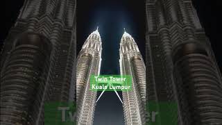 Malam hari di Menara kembar Kuala Lumpurtwintowers menarakembar kualalumpurmalaysiabukitbintang [upl. by Airalav]