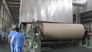 cylinder mould corrugated paperkraft papercardboard paper making line [upl. by Aeet]