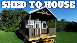 5 INCREDIBLE Shed to House Conversions Tiny Home Tours [upl. by Humfried29]