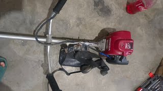 Honda GX35 grass cutter troubleshooting ayaw mag start carb cleaning [upl. by Nagaem]