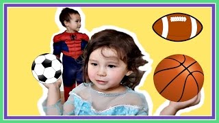 Learn Sports Balls and Toys For Kids  Spiderman vs Elsa Playing Basketball [upl. by Eednil]