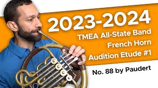 No 88 by Paudert  20232024 TMEA AllState French Horn Audition Etude 1 [upl. by Eelir]