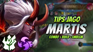 CARA MAIN MARTIS EMBLEM BARU  amp COMBO MARTIS  BUILD TERSAKIT 2023   MARTIS JUNGLER GAMEPLAY [upl. by Yot958]