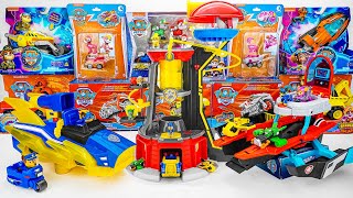 Paw Patrol toys unboxing ASMR  Paw Patrol Mighty Lookout Tower  Marine Aircraft Carrier HQ Playset [upl. by Lothair]