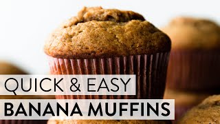 Quick and Easy Banana Muffins  Sallys Baking Recipes [upl. by Gies804]