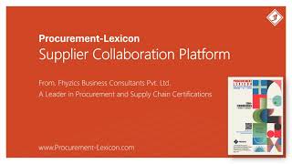 Supplier Collaboration Platform from Procurement Lexicon [upl. by Tnerual]