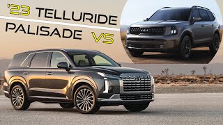 NEW 2023 Kia Telluride vs 2023 Hyundai Palisade  Which REFRESHED Sibling is BETTER [upl. by Akcira832]